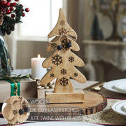 Natural Wooden Snowflake Tree 10x5x2