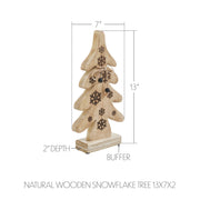 Natural Wooden Snowflake Tree 13x7x2