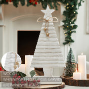 Starbright Distressed White Wooden Tree 17x7.75x2