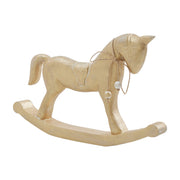 Brushed Gold Wooden Rocking Horse 9.5x15x1.5