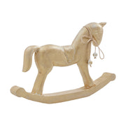 Brushed Gold Wooden Rocking Horse 9.5x15x1.5