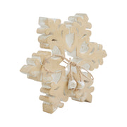 Yuletide Glow Brushed Gold Wooden Snowflake 5.75x5.75x1