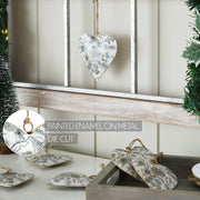 Cottage Neutral Floral Metal Ornament Set of 6 - 4 inch