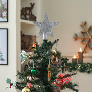 Punched Metal Star Tree Topper Galvanized 6.75x6.75x1