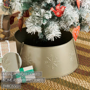 Stamped Snowflake Metal Tree Collar Antique Gold 8x20x20