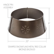 Stamped Snowflake Metal Tree Collar Bronze 8x20x20