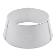Stamped Snowflake Metal Tree Collar White 8x20x20