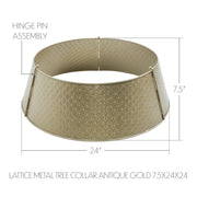Lattice Metal Tree Collar Antique Gold 7.5x24x24