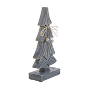 Four-Tiered Pine Distressed Dark Grey Wooden Tree Large 10.25x4.75x2.5