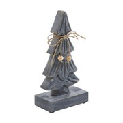 Four-Tiered Pine Distressed Dark Grey Wooden Tree Small 8.25x3.75x2.5