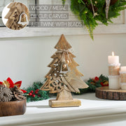 Ornate Evergreen Natural Wooden Tree 11.75x8x2.5