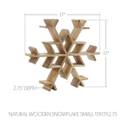Natural Wooden Snowflake Small 17x17x2.75