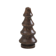 Dark Finish Four-Tiered Hand Turned Wooden Tree 4.5x2x2 Set of 6