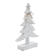 Festive Fir Distressed White Wooden Tree Large 12.75x8.25x2.5