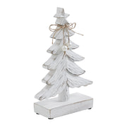 Festive Fir Distressed White Wooden Tree Small 9.5x6x2.25