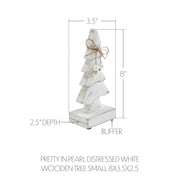 Pretty in Pearl Distressed White Wooden Tree Small 8x3.5x2.5