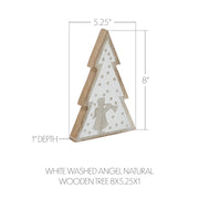 White Washed Angel Natural Wooden Tree 8x5.25x1