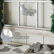 Brushed Metal Bird Ornament Set of 6 - 3.5 inch