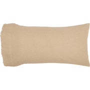 Burlap Vintage King Pillow Case w/ Fringed Ruffle Set 21x40 Bundle (2-Pillow Case Sets)