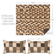 Kettle Grove California King Quilt Set; 1-Quilt 130Wx115L w/2 Shams 21x37 5pc Bundle (Quilt-Shams, Pillow Cases)