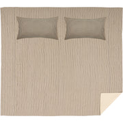 Sawyer Mill Charcoal Ticking Stripe California King Quilt Set; 1-Quilt 130Wx115L w/2 Shams 21x37 5pc Bundle (Quilt-Shams, Pillow Cases)