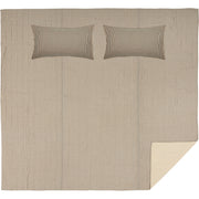 Sawyer Mill Charcoal Ticking Stripe King Quilt Set; 1-Quilt 105Wx95L w/2 Shams 21x37 5pc Bundle (Quilt-Shams, Pillow Cases)