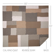 Ashmont California King Quilt 130Wx115L 3pc Bundle (Quilt, Euro Shams)