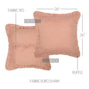 Sawyer Mill Red California King Quilt 130Wx115L 5pc Bundle (Quilt, Pillow Cases, Euro Shams)