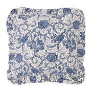 Dorset Navy Floral Twin Quilt 68Wx86L 5pc Bundle (Quilt, Pillow Cases, Sham, Euro Sham)