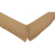 Burlap Natural Fringed Twin Bed Skirt 39x76x16 3pc Bundle (Bed Skirt, Pillow Cases)