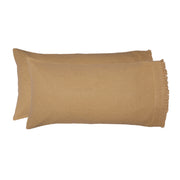 Burlap Natural Ruffled King Bed Skirt 78x80x16 3pc Bundle (Bed Skirt, Pillow Cases)