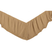 Burlap Natural Ruffled Twin Bed Skirt 39x76x16 3pc Bundle (Bed Skirt, Pillow Cases)