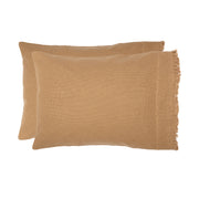 Burlap Natural Ruffled Twin Bed Skirt 39x76x16 3pc Bundle (Bed Skirt, Pillow Cases)