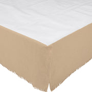 Burlap Vintage Fringed King Bed Skirt 78x80x16 3pc Bundle (Bed Skirt, Pillow Cases)