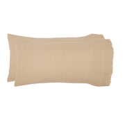 Burlap Vintage Ruffled King Bed Skirt 78x80x16 3pc Bundle (Bed Skirt, Pillow Cases)