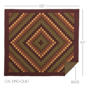 Heritage Farms California King Quilt 130Wx115L 3pc Bundle (Quilt, Pillow Cases)