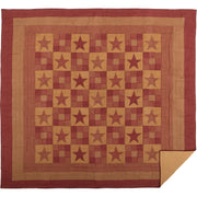 Ninepatch Star California King Quilt 130Wx115L 3pc Bundle (Quilt, Pillow Cases)