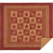 Ninepatch Star King Quilt 105Wx95L 3pc Bundle (Quilt, Pillow Cases)