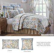 Wilder California King Quilt 130Wx115L 5pc Bundle (Quilt, Shams, Euro Shams)