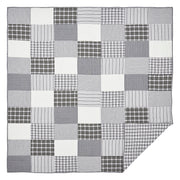 Sawyer Mill Black Queen Quilt 90Wx90L 4pc Bundle (Quilt, Bed Skirt, Pillow Cases)