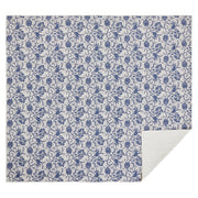 Dorset Navy Floral Queen Quilt 90Wx90L 8pc Bundle (Quilt, Bed Skirt, Pillow Cases, Shams, Euro Shams)