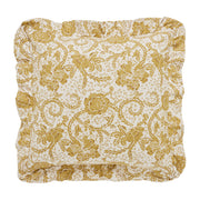 Dorset Gold Floral Twin Quilt 68Wx86L 6pc Bundle (Quilt, Bed Skirt, Pillow Cases, Sham, Euro Sham)