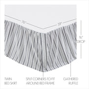 Sawyer Mill Black Twin Quilt 68Wx86L 3pc Bundle (Quilt, Bed Skirt, Sham)