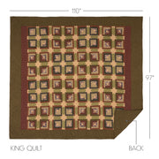 Tea Cabin King Quilt 110Wx97L 2pc Bundle (Quilt, Bed Skirt)