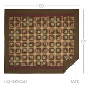 Tea Cabin Luxury King Quilt 120Wx105L 2pc Bundle (Quilt, Bed Skirt)