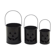 Halloween Plastic Jack O Lantern Buckets Set of 3 Assorted 5 6 7 Pumpkin Pails for Trick or Treat & Party Decor (6 Piece Bundle)