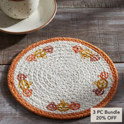 Halloween Farmhouse Stencil Trivet 8Inch Fall Kitchen Decor (3 Piece Bundle)