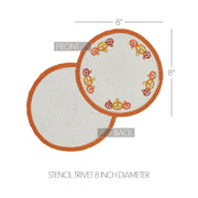 Halloween Farmhouse Stencil Trivet 8Inch Fall Kitchen Decor (3 Piece Bundle)