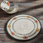 12 Inch Autumn Pumpkin Bounty Stencil Quilted Trivet Fall Harvest Kitchen Hot Pad & Home Decor (3 Piece Bundle)