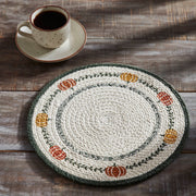 12 Inch Autumn Pumpkin Bounty Stencil Quilted Trivet Fall Harvest Kitchen Hot Pad & Home Decor (3 Piece Bundle)